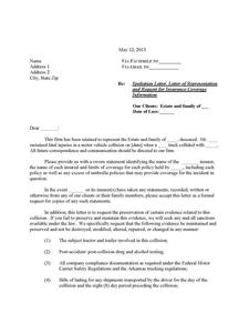 Trucking Collision Spoliation Letter form in Word format