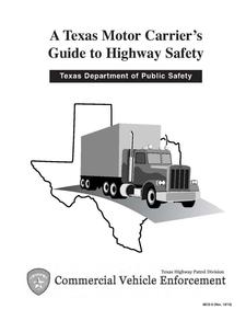 Texas Motor Carrier's Guide to Highway Safety